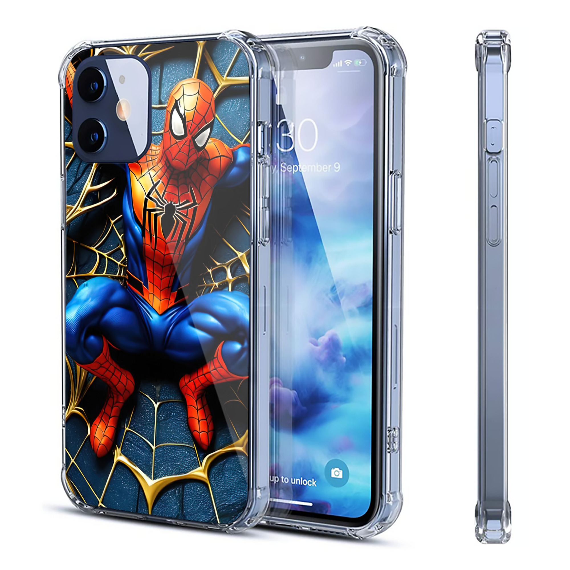 （画像用） Spider Man スパイダーマン 【iPhone 12シリーズ対応】透明スマホケース（クリアソフトケース）